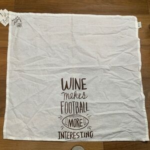 “Wine Makes Football More Interesting” Tea Towel